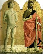 Piero della Francesca sts sebastian and john the baptist from the polyptych of the misericordia oil